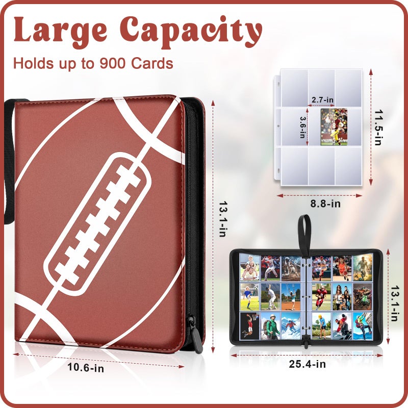 Kitoyz 720 Pockets Football Card Binder with Sleeves fit for Baseball Cards, Trading Cards Album Cards Holder Protectors Set Fit for Game Card, Sports, Football Card - Image 2